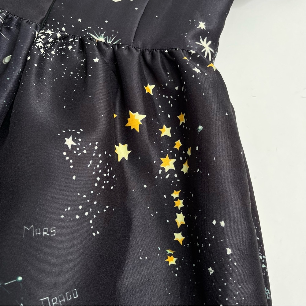 LIMITED EDITION Valentino Spa Cosmo Astrology Planet Star Space Navy ALine Dress - Picture 8 of 17